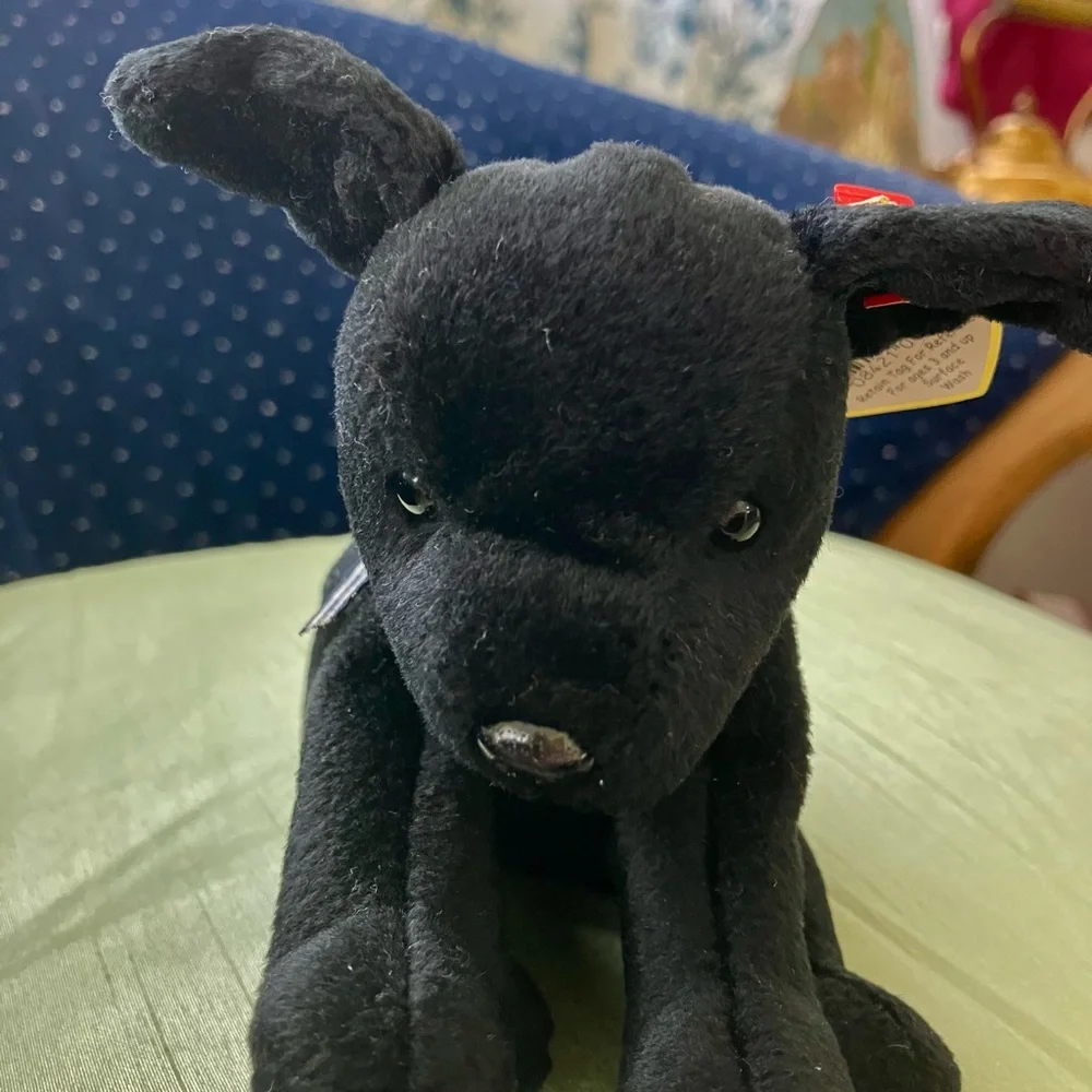 98 Ty Luke Black Lab Beanie Baby Dog Tush Tag 99 - Picture 4 of 14